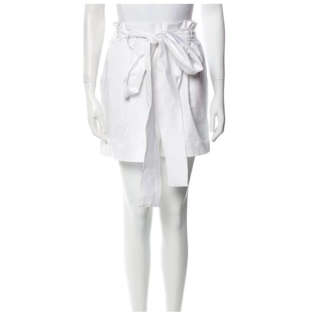 Silvia Tcherassi White Belted High Waisted Shorts